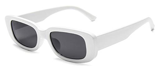 JFAN Gafas de sol Rectangulares para Mujeres Hombres Gafas pequeñas Retro con Protección UV400 de Marco Cuadrado
