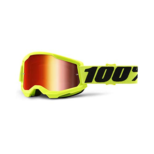 100 Percent STRATA 2 Goggle Yellow-Mirror Red Lens, Adultos Unisex, Amarillo, ESTANDAR