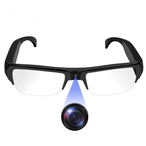 Nisanuki Cámara Espía Gafas, Gafas con Camara Oculta 1080P HD, Portátil Mini Gafas Espia Grabación de Vídeo para Reuniones, Viajes, Deportes