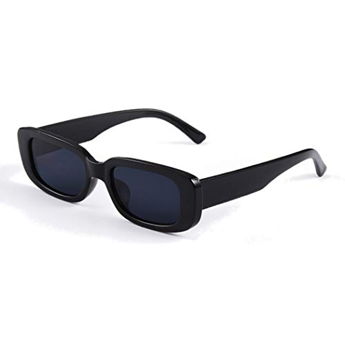 Long Keeper Gafas de sol rectangulares Protección UV400 Gafas de conducción retro para mujer (Negro)