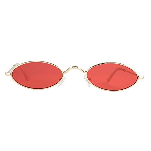 FastUU Gafas de Sol Mujer, Gafas de Sol ovaladas de protección Ocular Vintage Gafas de Lente Transparente con Almohadillas de Nariz Ligeras para Conducir, Viajar, Deportes(Rojo)