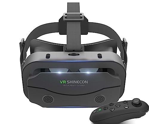 AQCTIM VR Gafas 3D Realidad Virtual Gafas de Juego 3D con Mando VR para Smartphone 4.7-7.2