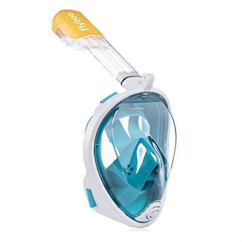 Máscara de Snorkel,180° Vista Máscara de Buceo con diseño panorámico de Cara Completa Cámara Deportiva Compatible Máscara de Buceo con tecnología Anti-Niebla y Anti-Fugas para Adultos y niños