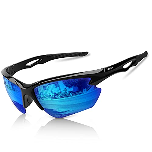 BONDDI Gafas de Sol Deportivas, Polarizadas para Hombre y Mujer, Protección UV400, Montura TR90 Ligera y Envolvente para Ciclismo Pesca Golf Running Conducción Esquí Senderismo