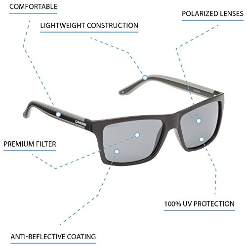 Cressi Rio Sunglasses Gafas de Sol Deportivo Polarizados, Unisex Adultos, Negro/Azul, Talla única