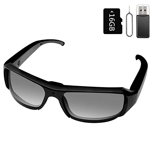 CYI Gafas con Cámara Espía, Gafas Sport con Cámara HD1080P, Gafas con Camara Oculta con Tarjeta Micro SD de 16 GB para Actividades de Exterior