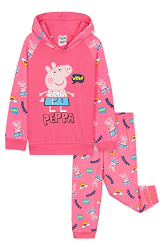 Peppa Pig Chandal Niña Conjunto de Sudadera con Capucha y Pantalones Chandal (2-3 Años, Rosa)